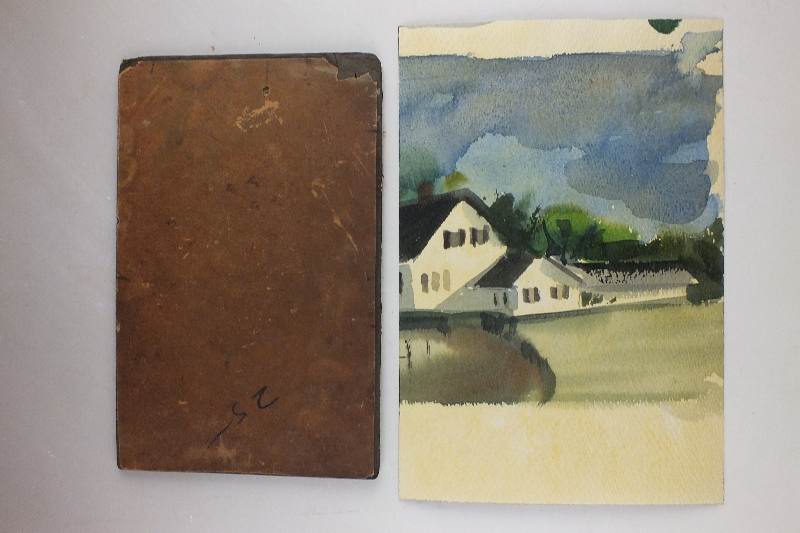 Two Original Church Landscape Art Pieces