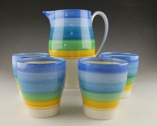 Five pieces of Grey Pottery, Hanley England