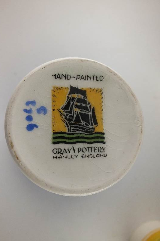 Five pieces of Grey Pottery, Hanley England