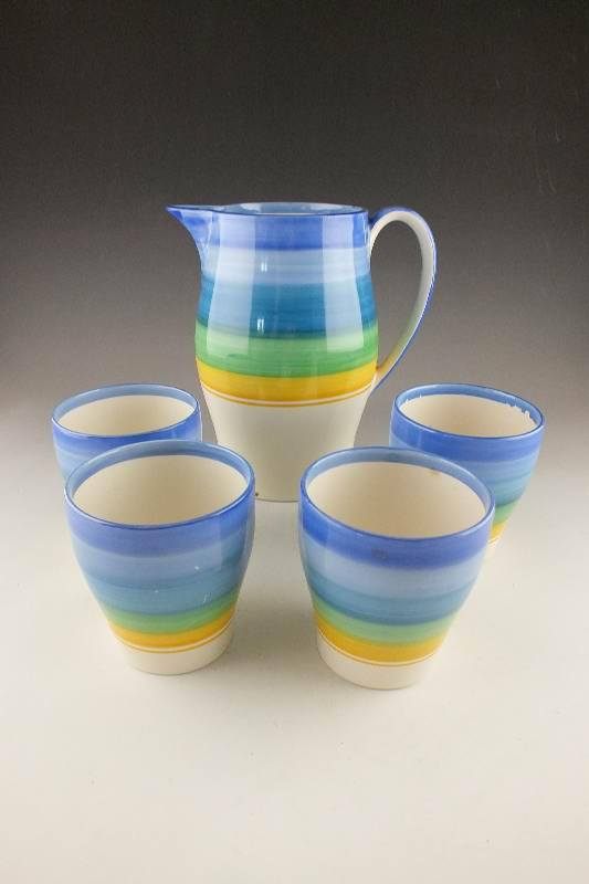 Five pieces of Grey Pottery, Hanley England