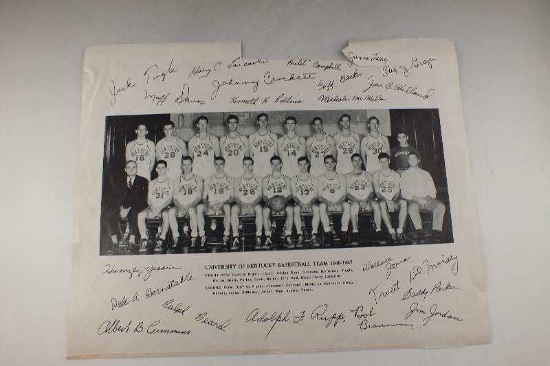 Sports memorabilia from University of Kentucky Basketball