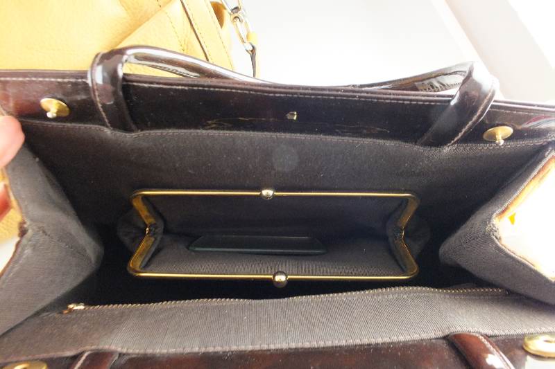 Textured Leather Handbag with Removeable Strap and Leather Fossil Change Purse