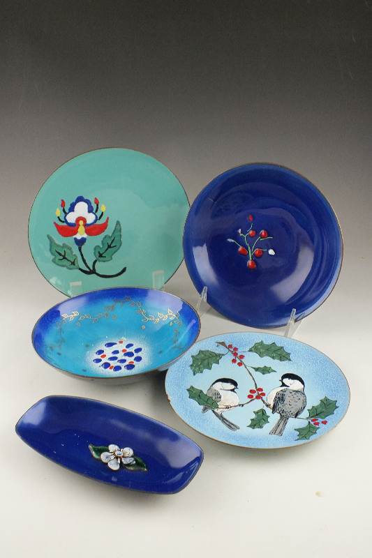 Five Handcrafted Enamel Pieces