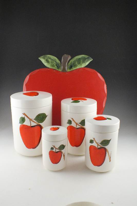 Sadek Canister Set and Painted "Lazy Susan"