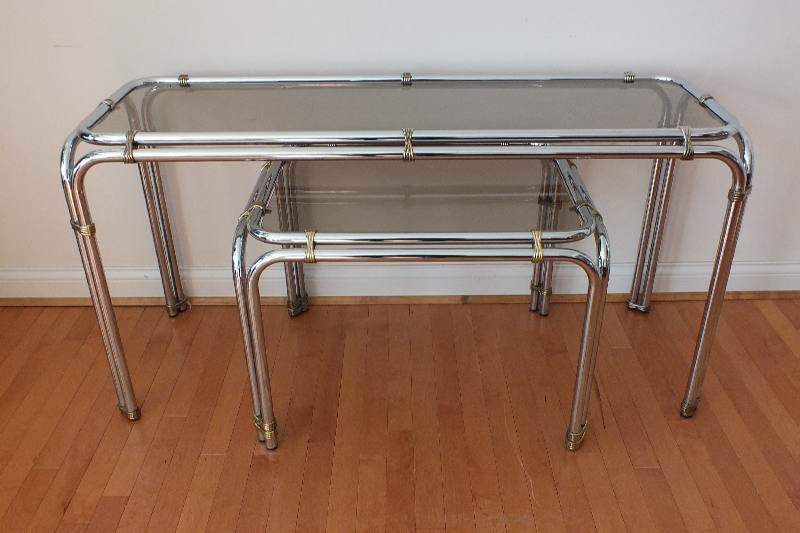 Chrome and Glass Top Tables