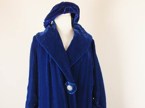 Indigo Velvet Evening Coat