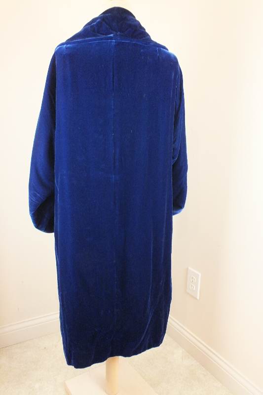 Indigo Velvet Evening Coat