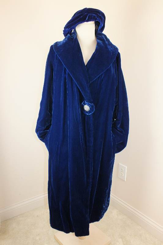 Indigo Velvet Evening Coat