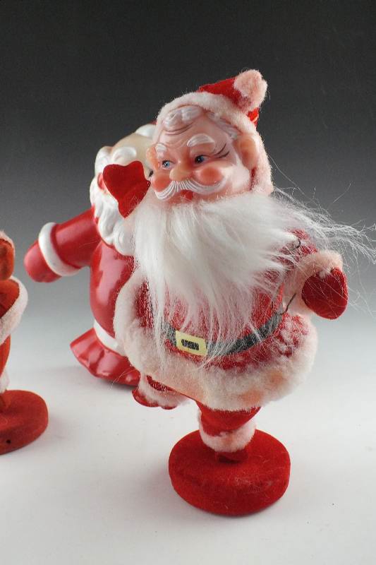 Two Vintage Santa figures & Night Light