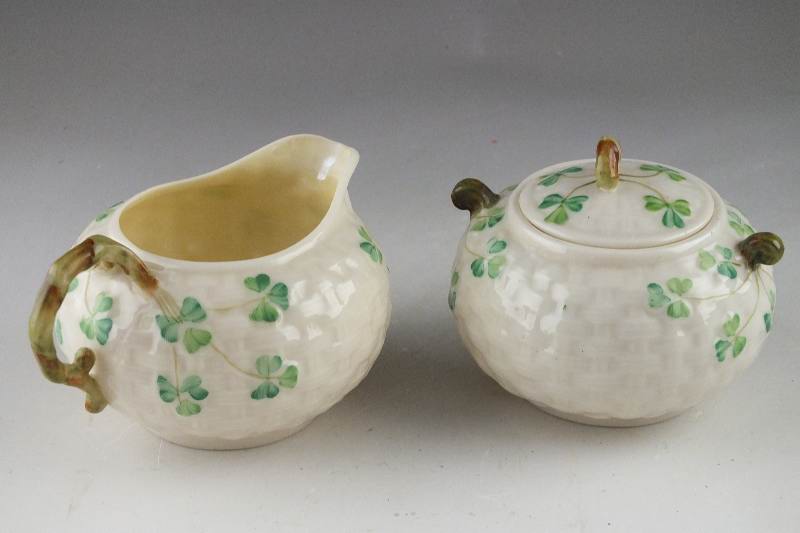 Belleek Porcelain Bowl & Pitcher