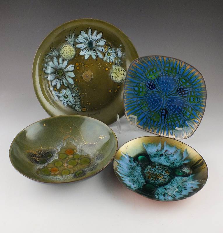 4 Original Pieces of Enamel Art
