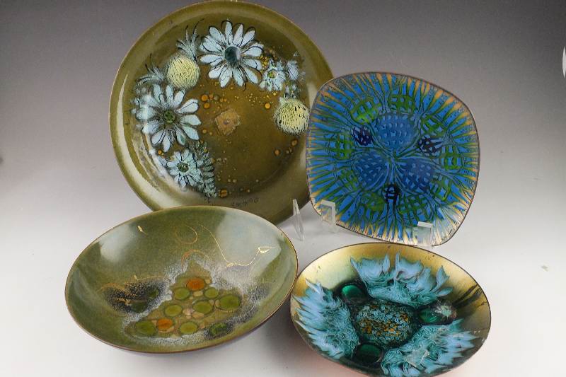 4 Original Pieces of Enamel Art