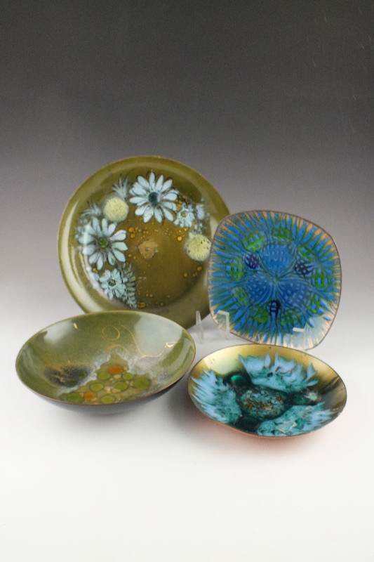 4 Original Pieces of Enamel Art