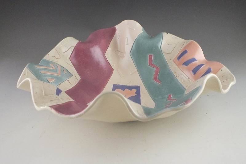 Handcrafted Signed Pottery Bowl by Demary
