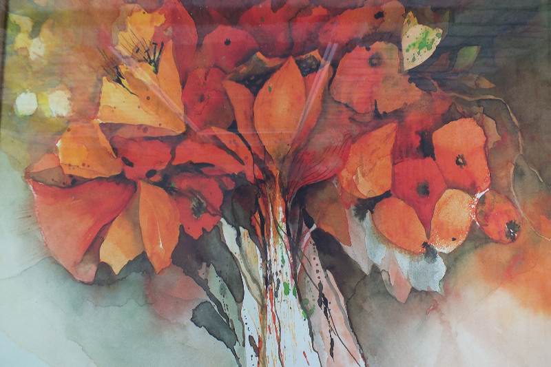 Signed and numbered  Floral print.