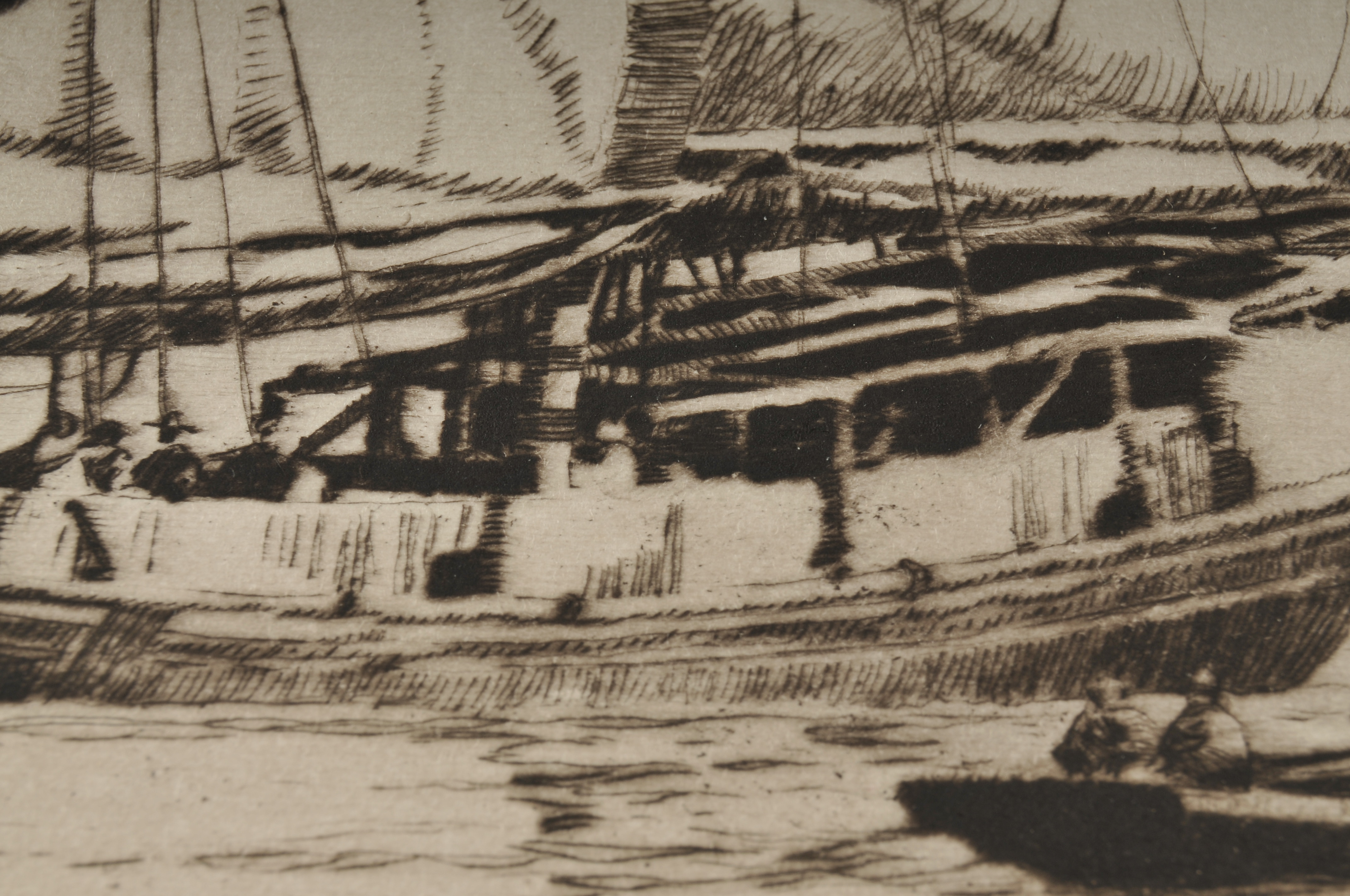 "Chinese Junk, Ageless Merchantman of the Far East" Original Proof Set Etching by Norman Wilkinson For National Geographic Society