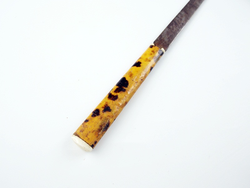 Faux Tortoise Knife and Oblong Sliding Box