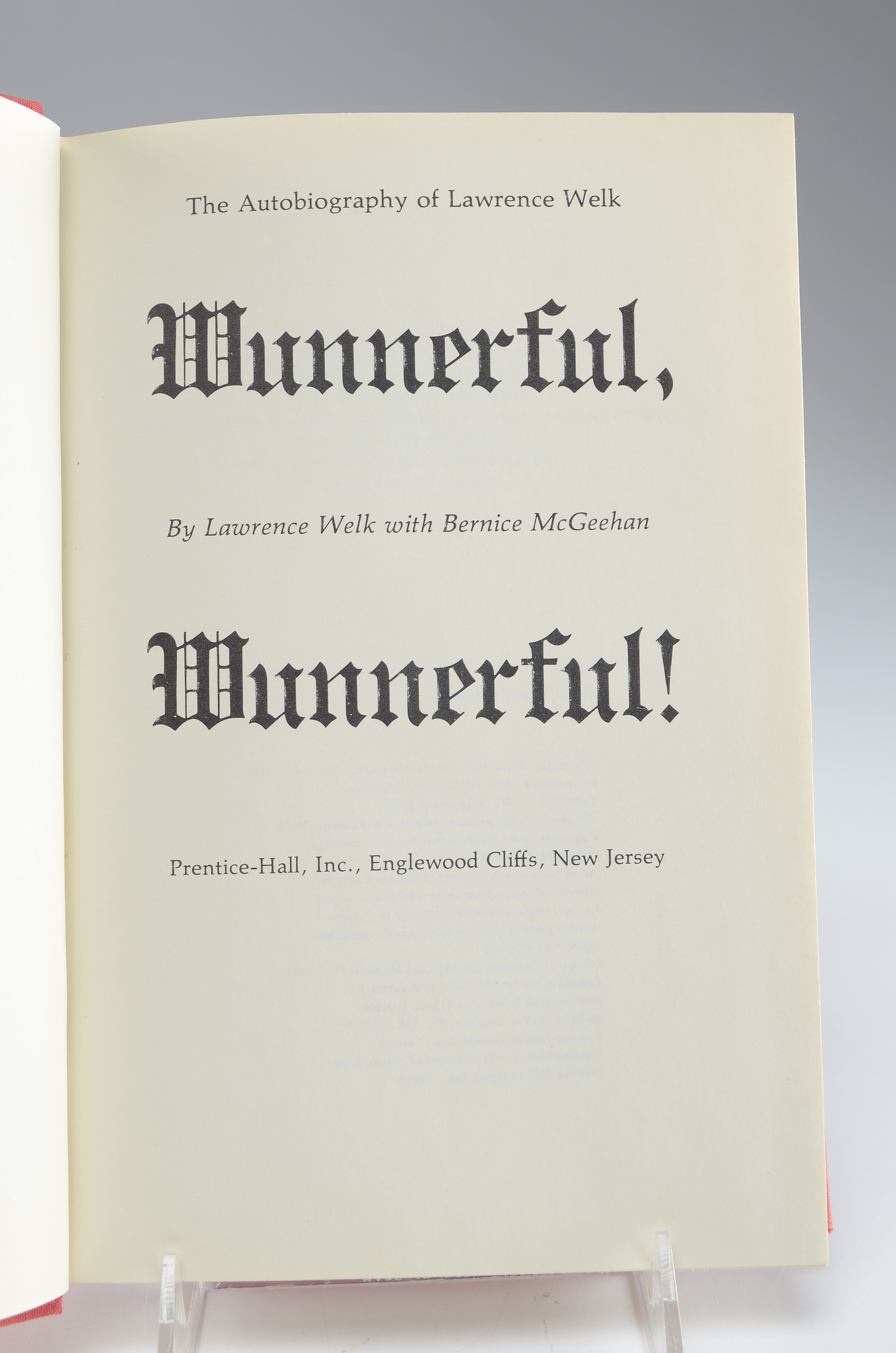 Lawrence Welk signed autobiography