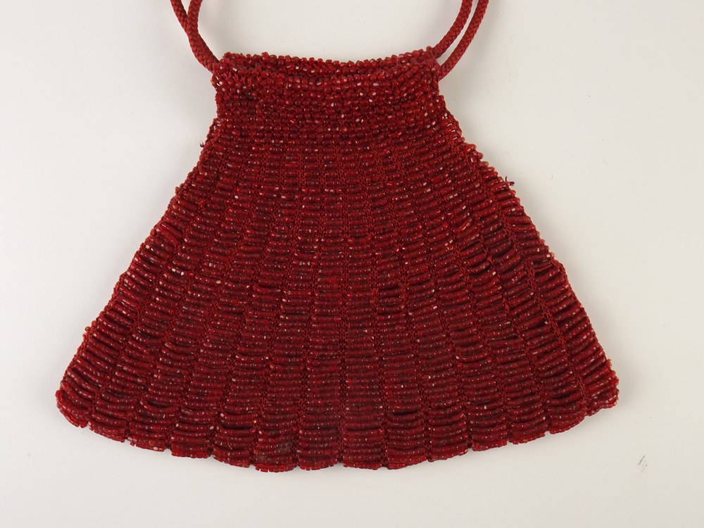 1920's Red Beaded Flapper Bag