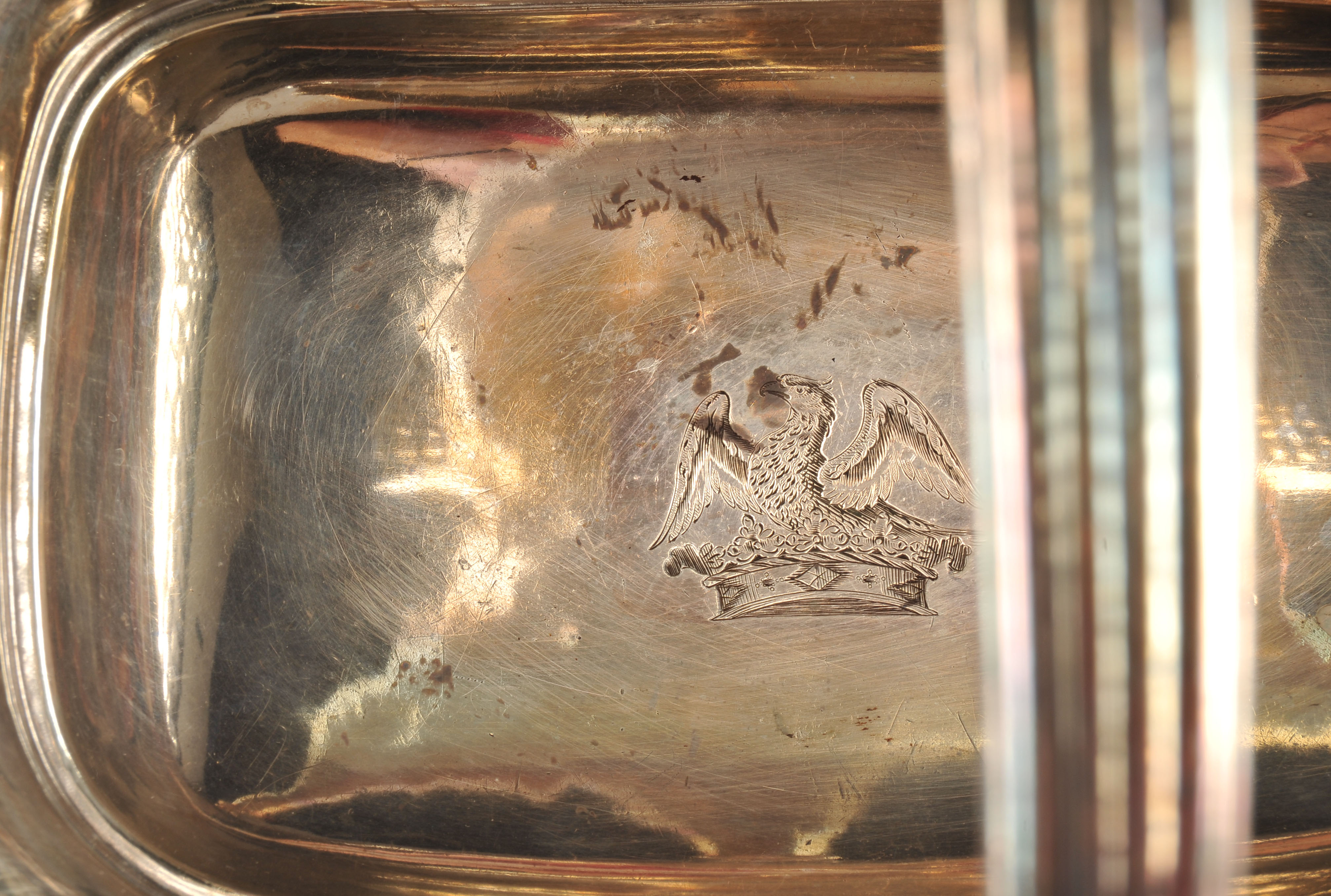 Antique Nathaniel Smith and Co. Victorian Silver Plate Eagle Motif Basket