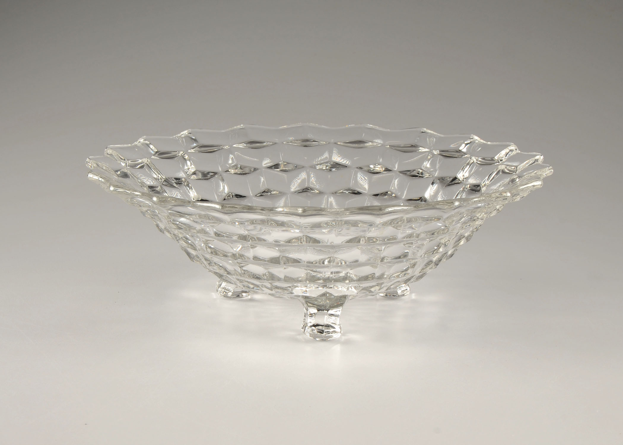 Vintage Fostoria glass footed bowl