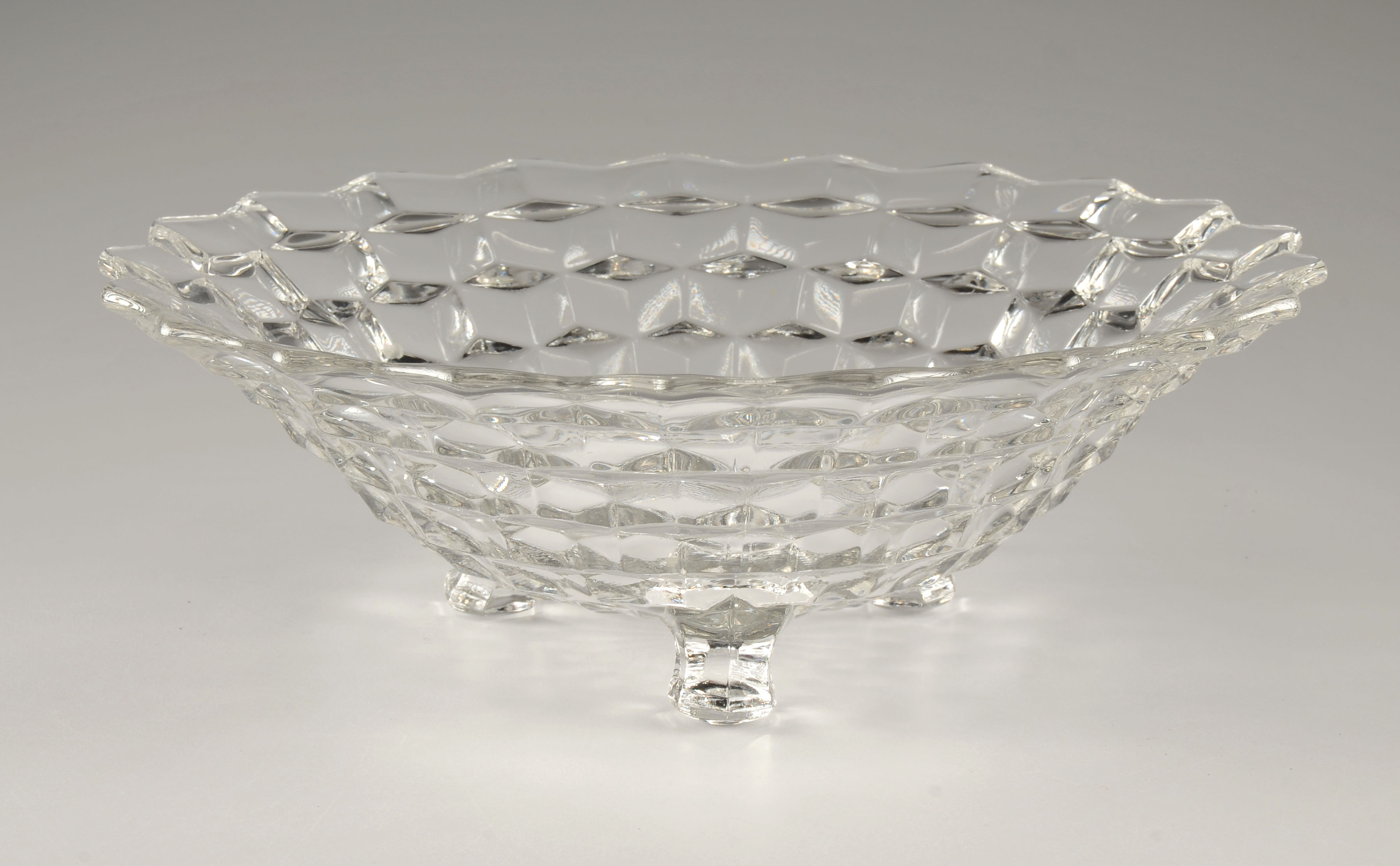 Vintage Fostoria glass footed bowl