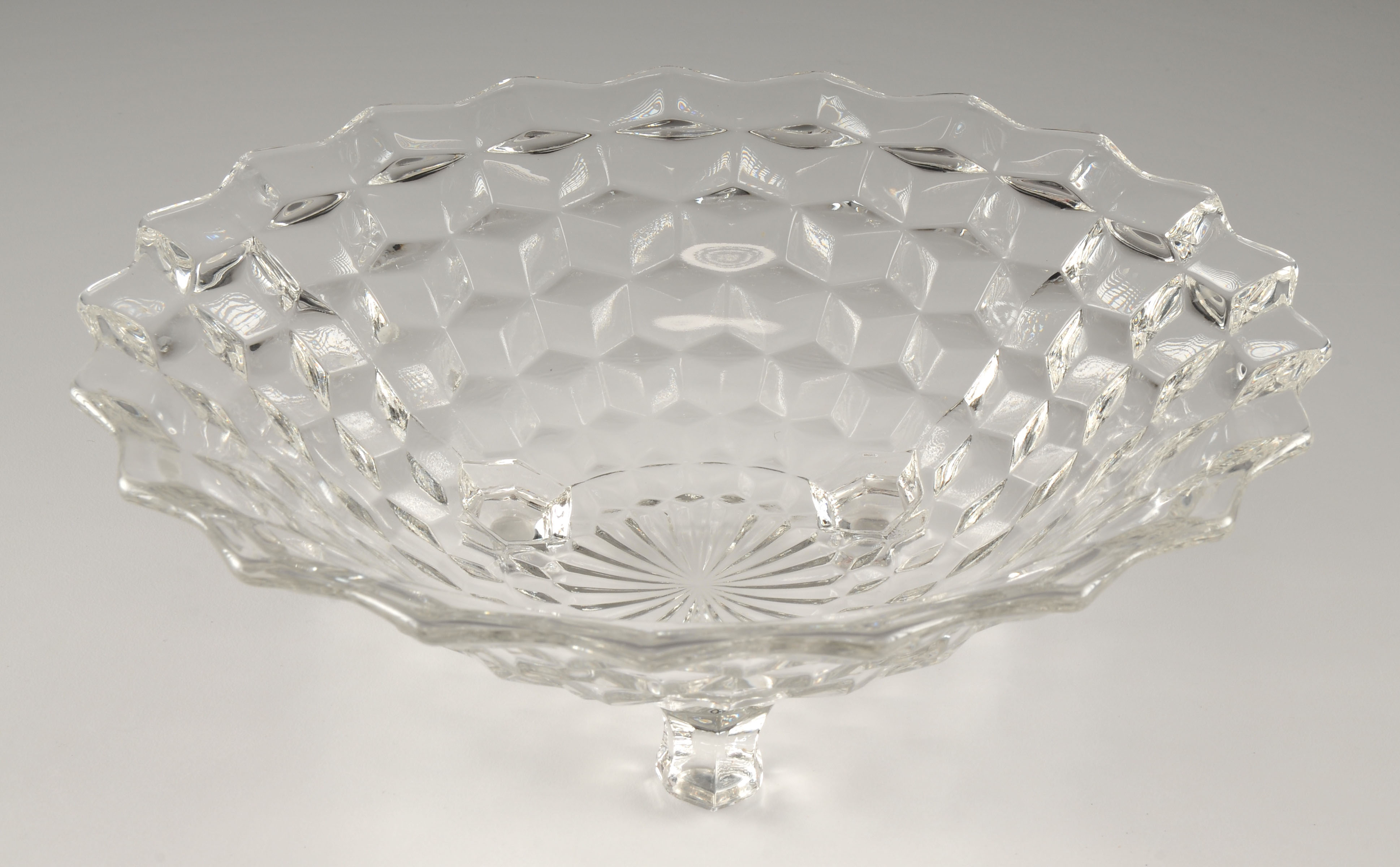 Vintage Fostoria glass footed bowl