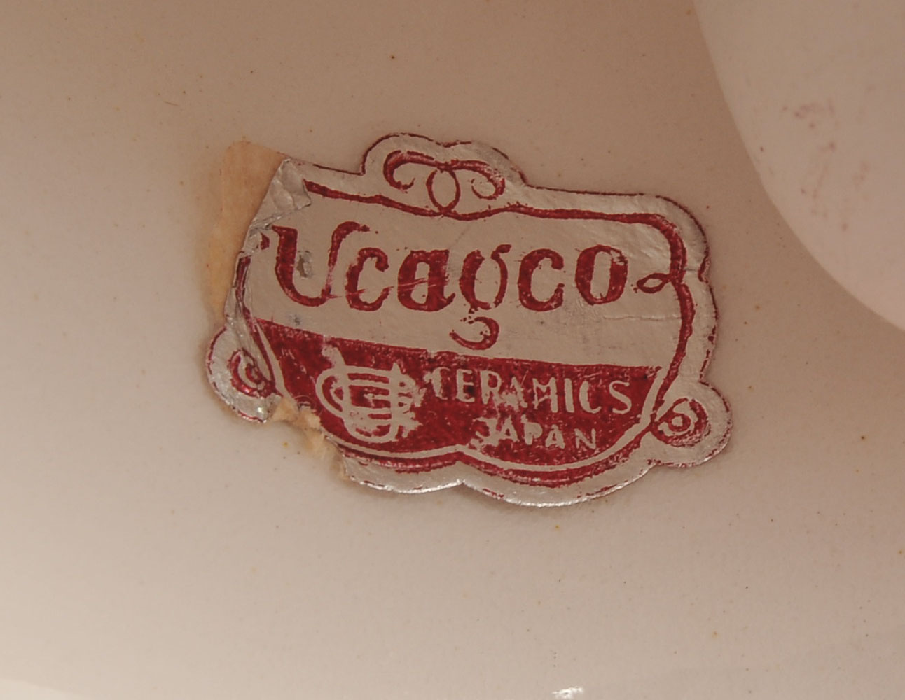 Vintage three piece set of hand decorated ceramics with Rooster and floral design 