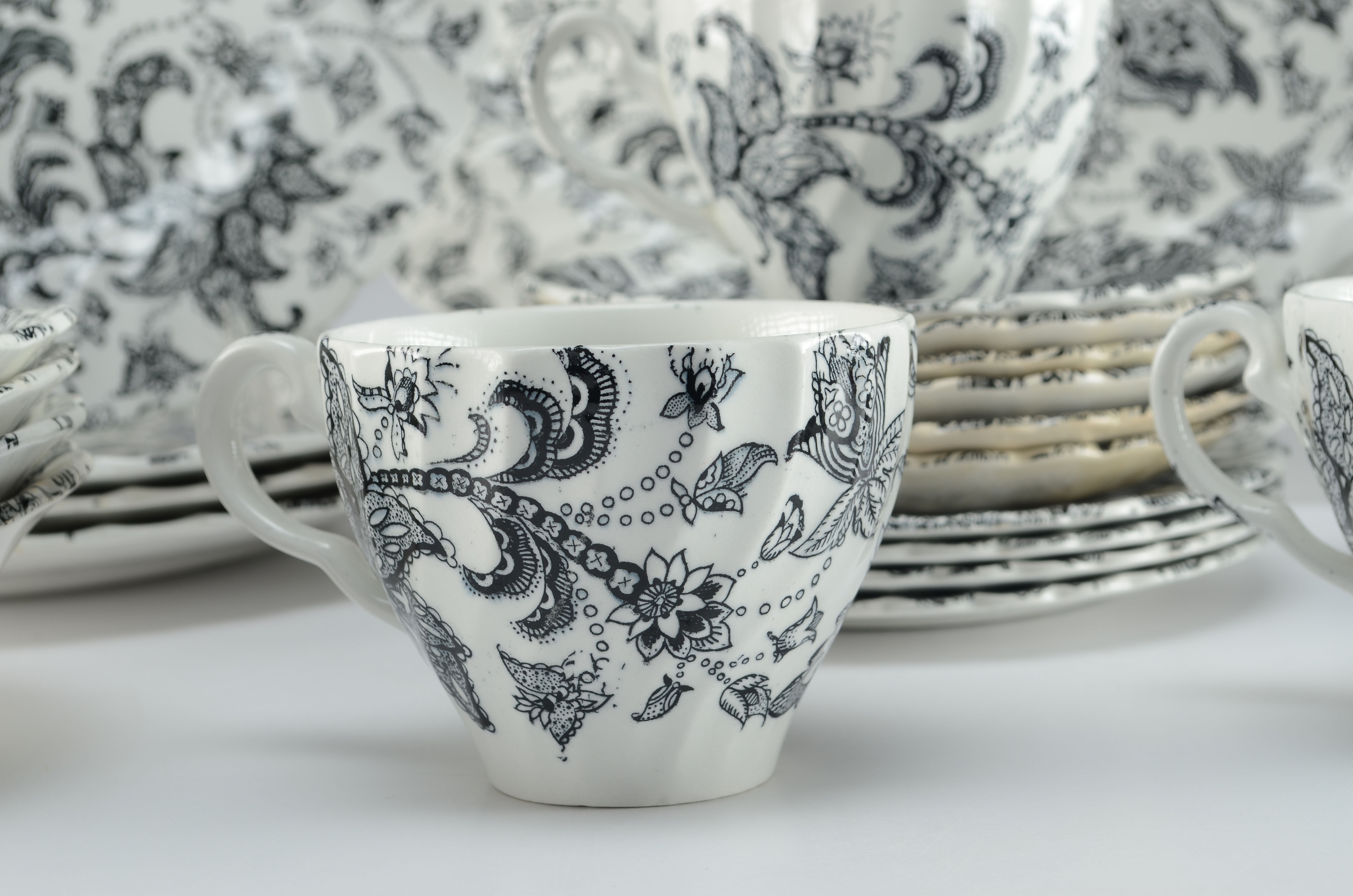 Modern Black and White Paisley dishes