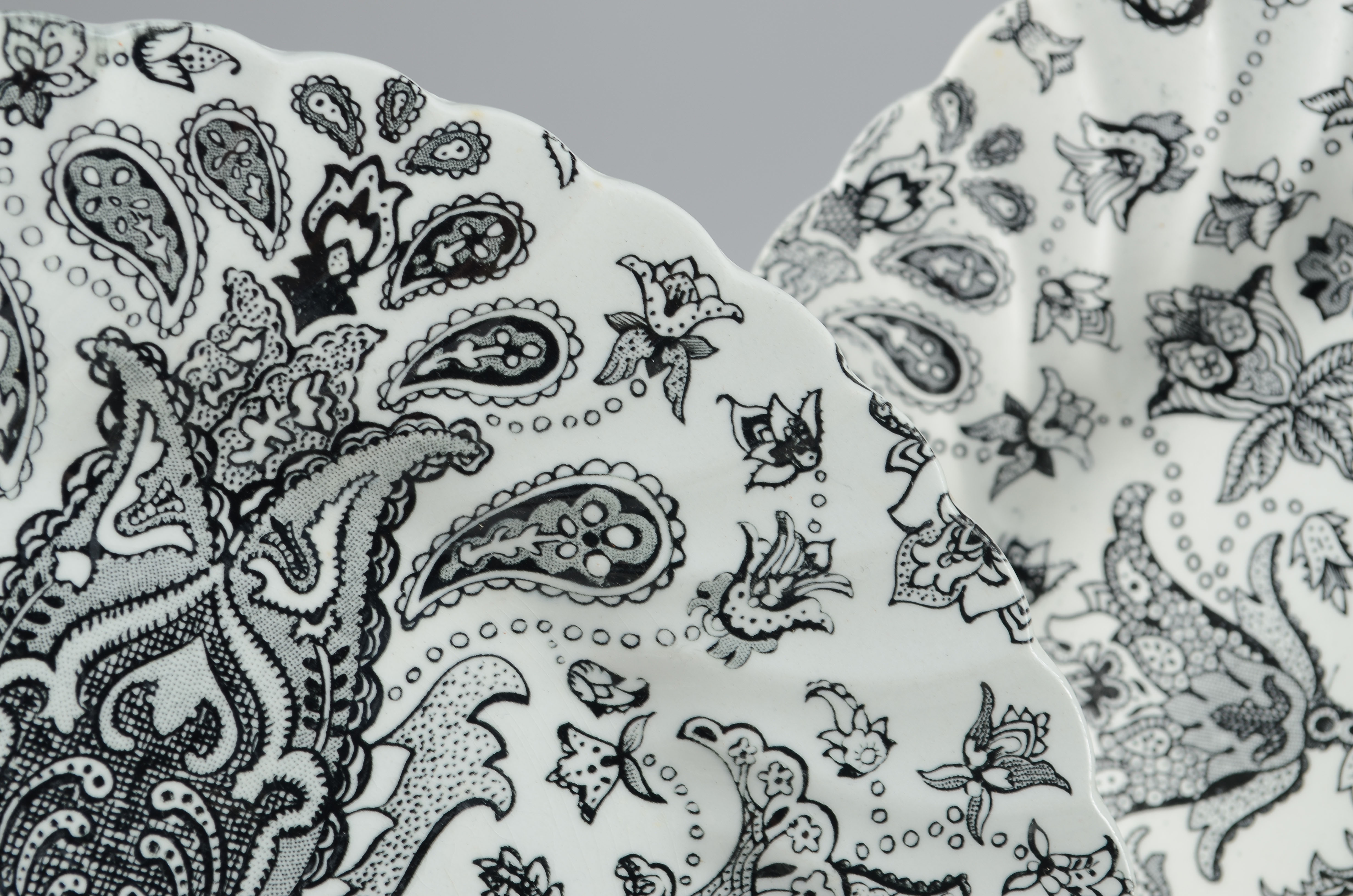 Modern Black and White Paisley dishes