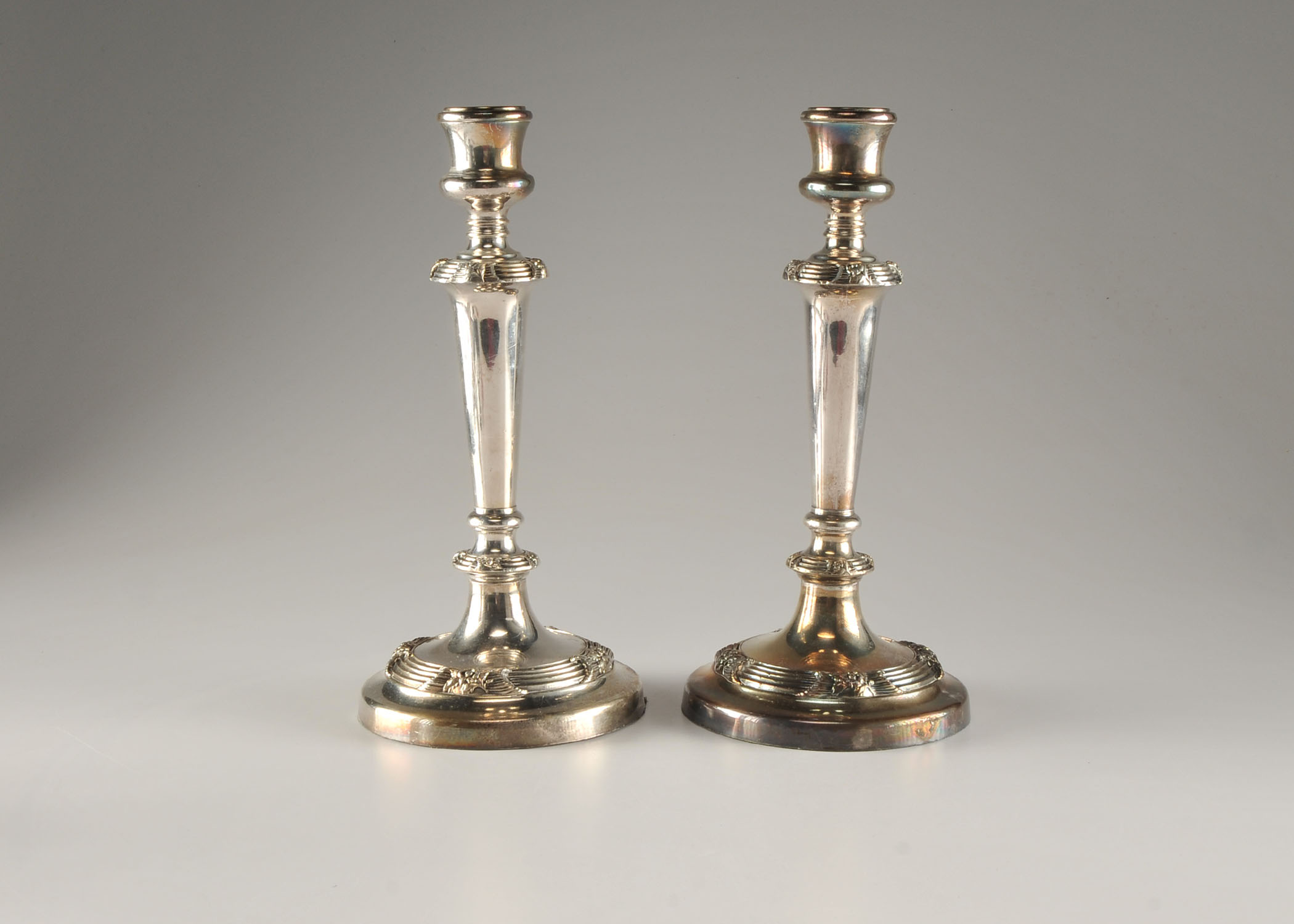 Antique Sheffield Silver Plate Candlesticks