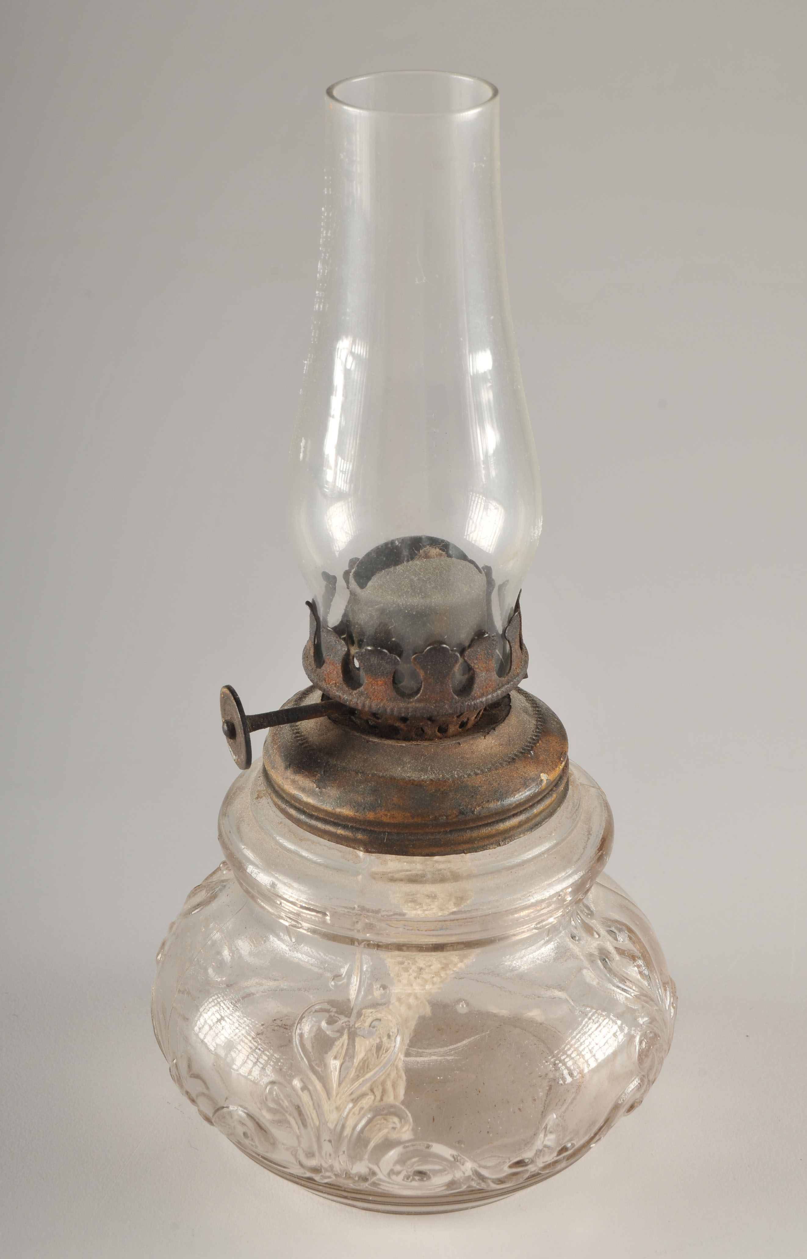 5 glass miniature oil lamps circa late 1800's