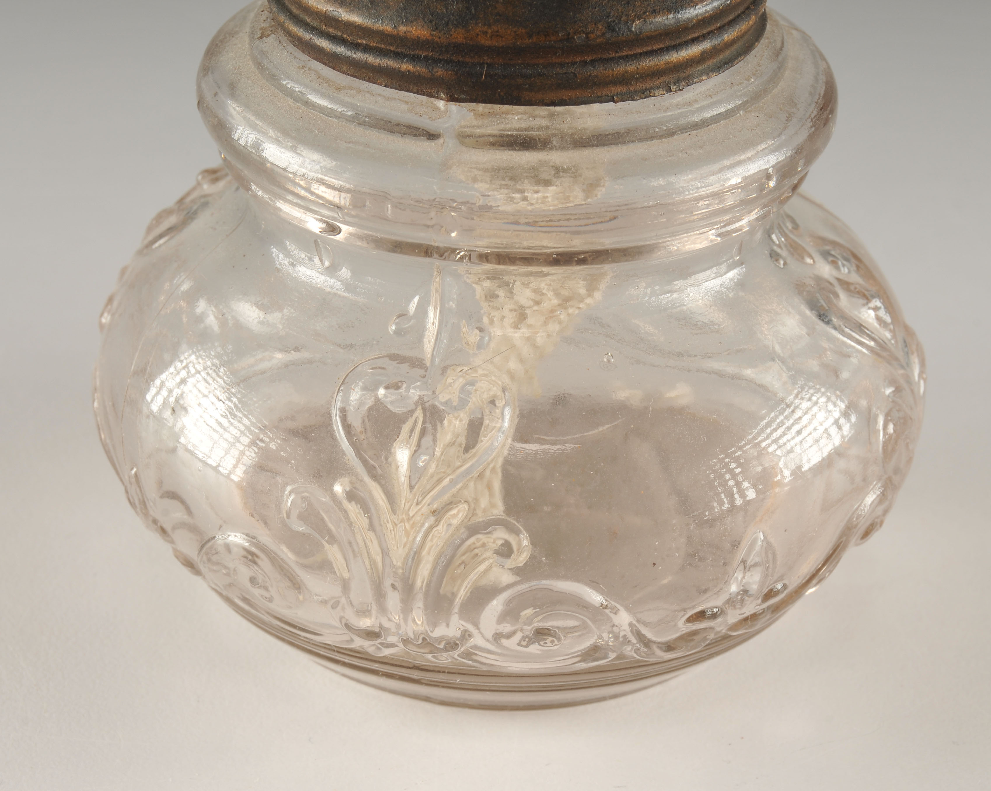 5 glass miniature oil lamps circa late 1800's