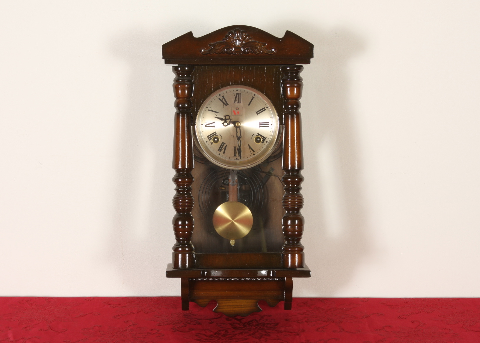 21 Day Wood Case Wall Clock