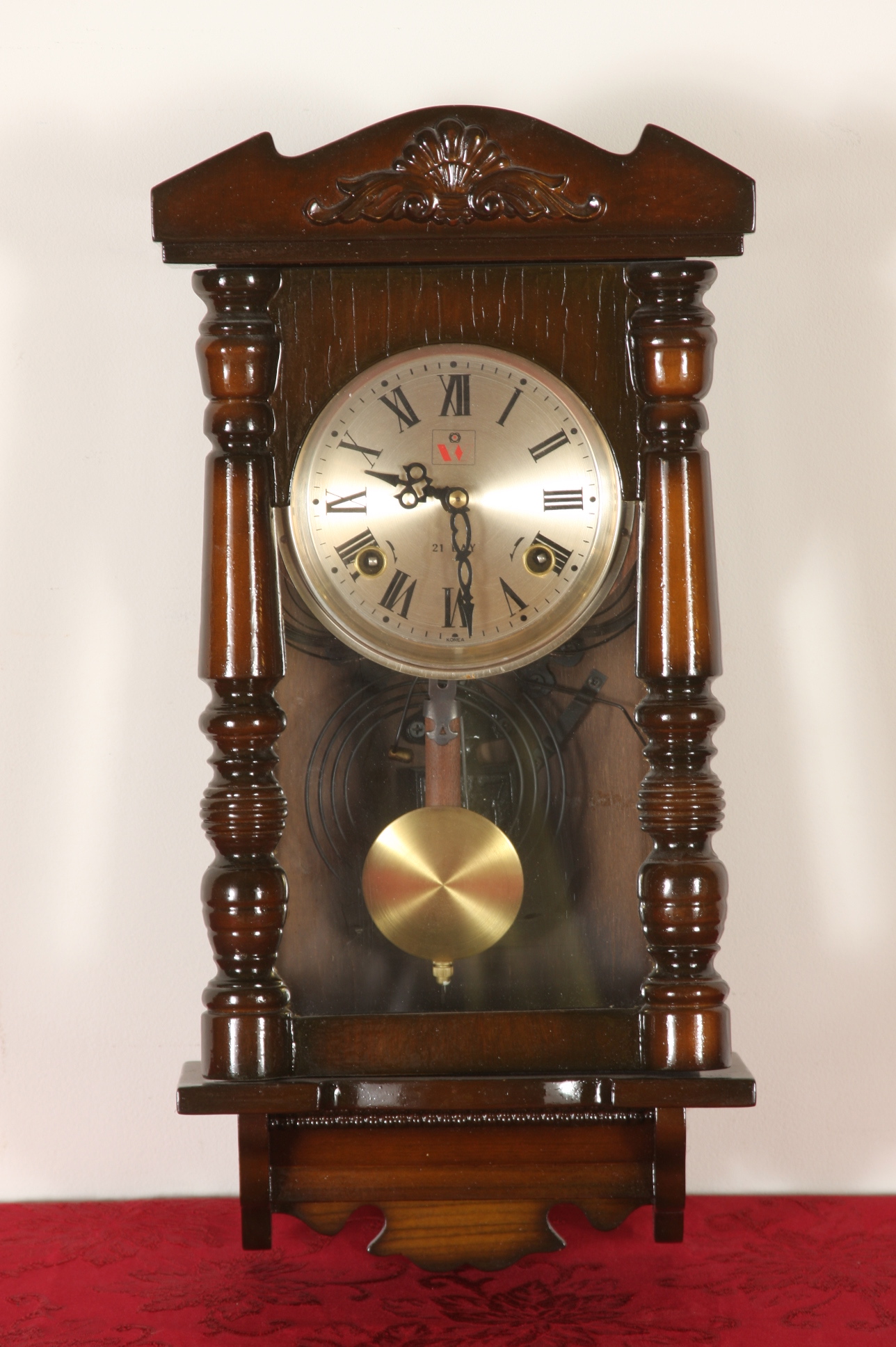 21 Day Wood Case Wall Clock