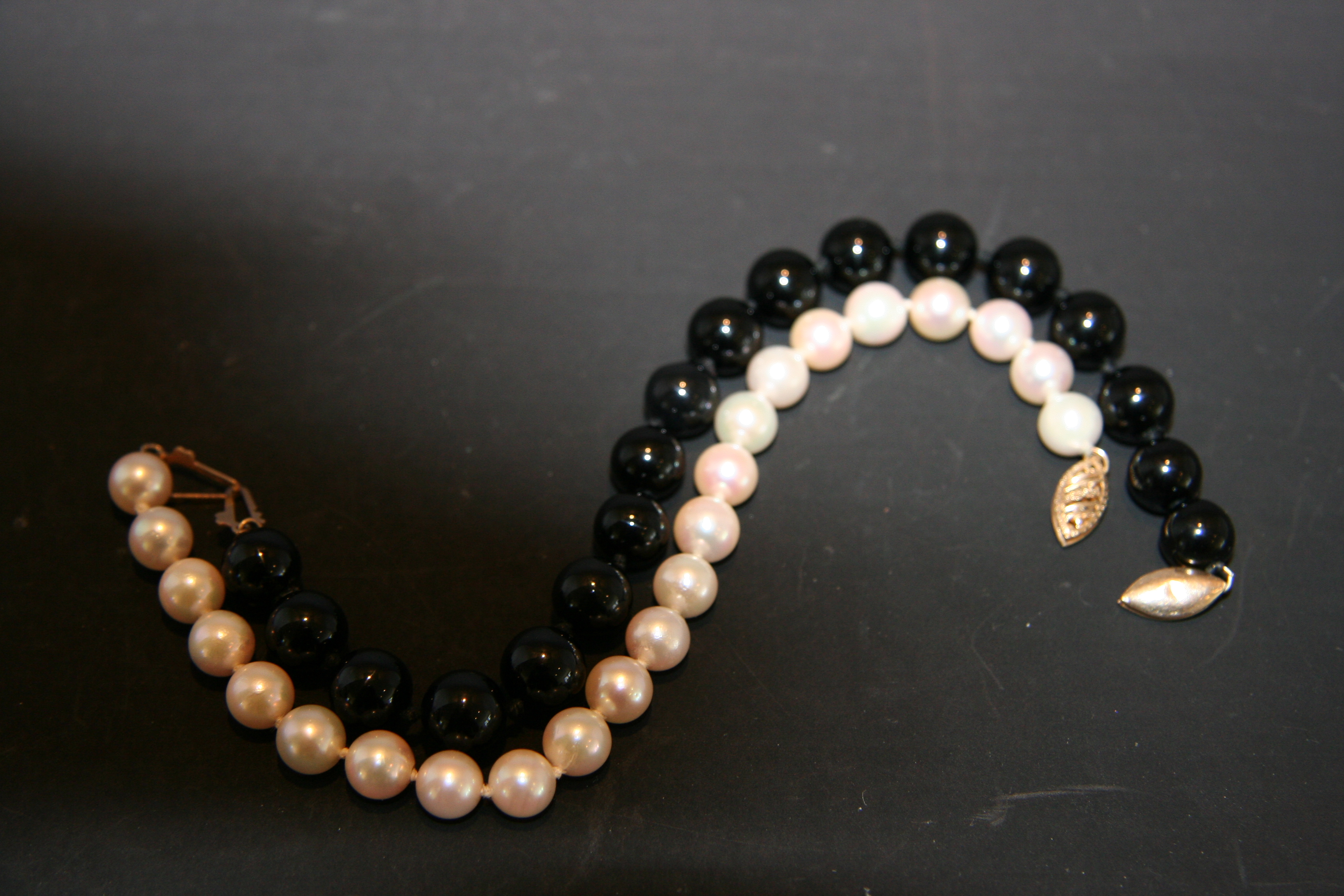 Pearl and Onyx Bracelets