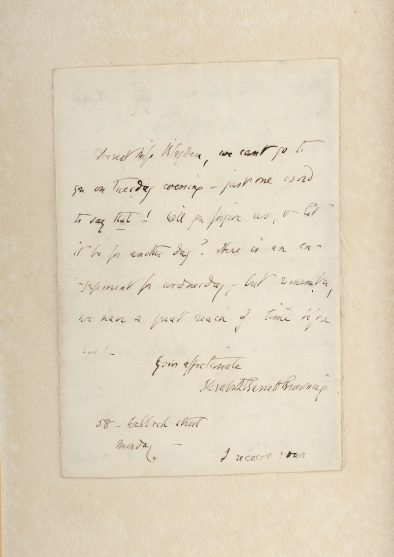 Elizabeth Barrett Browning Hand Written Letter, Signature