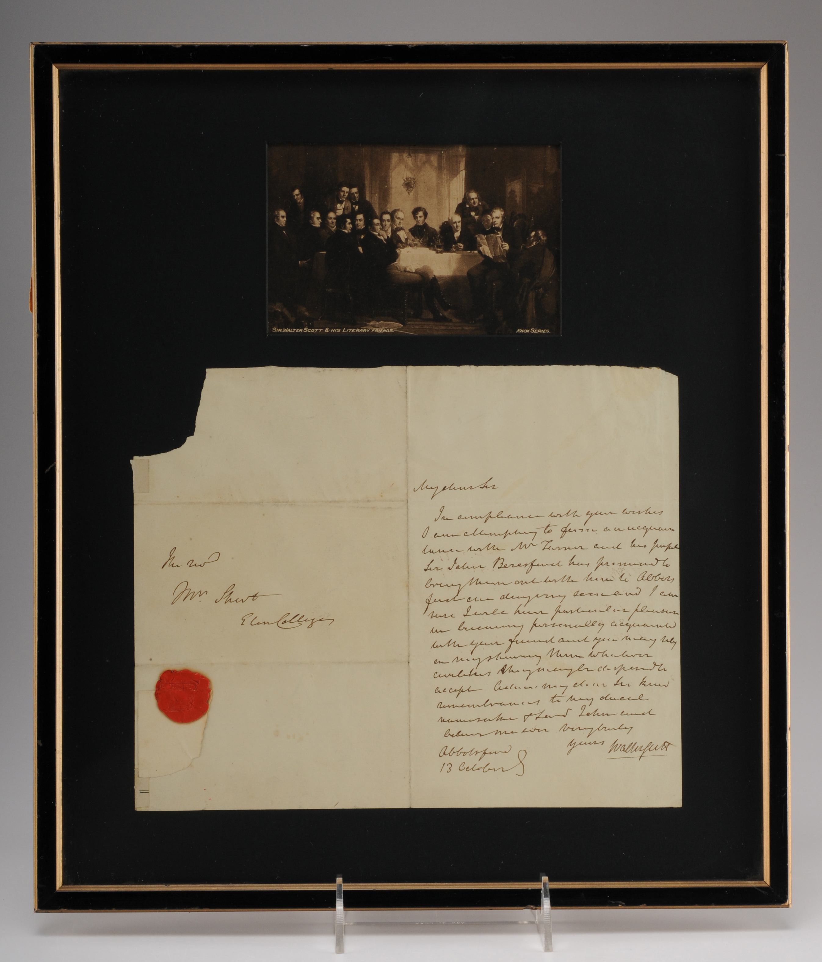 Sir Walter Scott Hand Written Letter