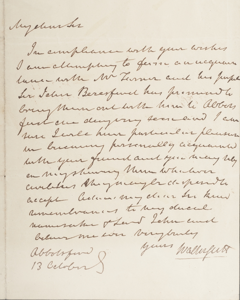 Sir Walter Scott Hand Written Letter