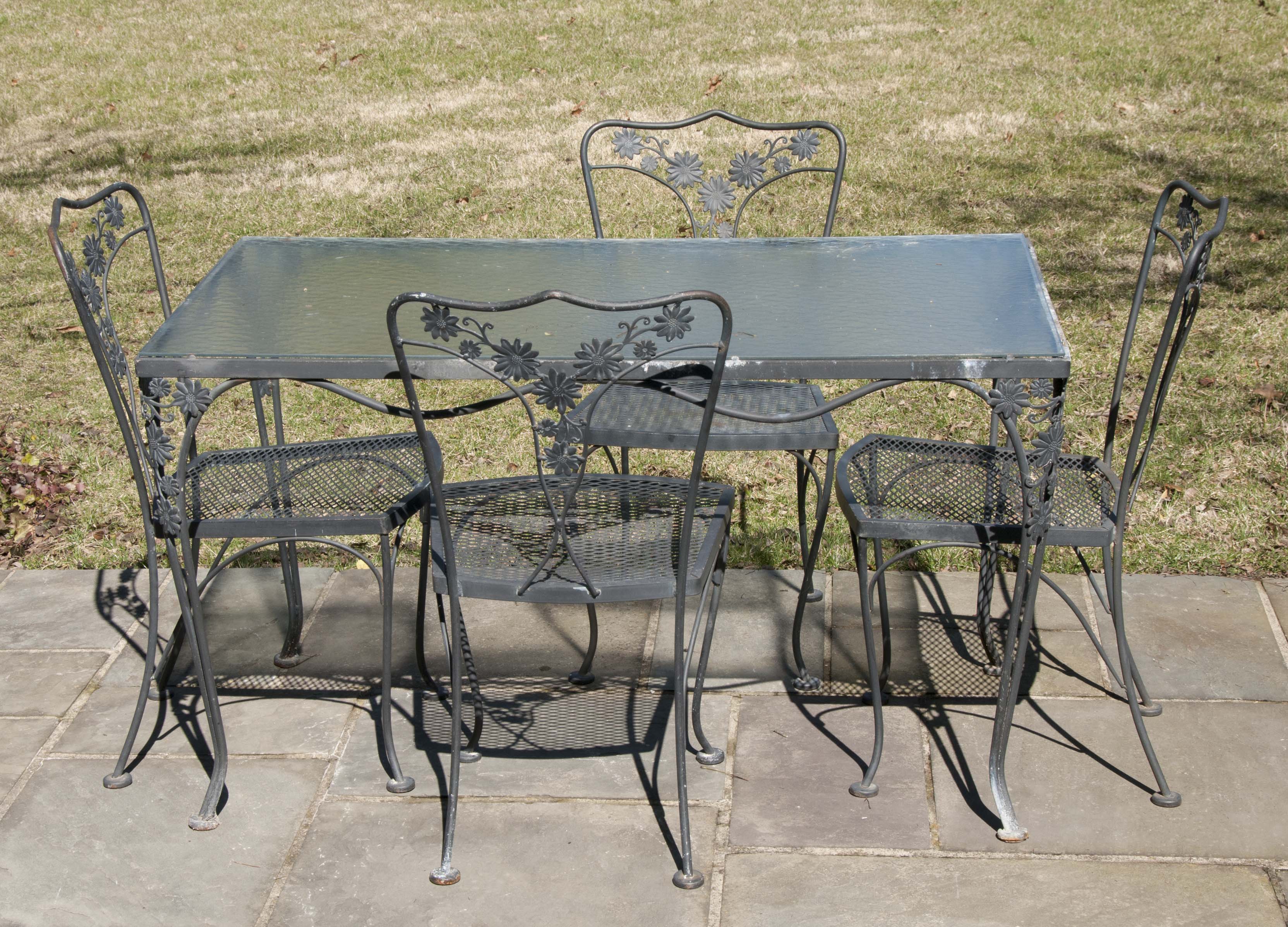 Five-Piece Wrought Iron Patio Set