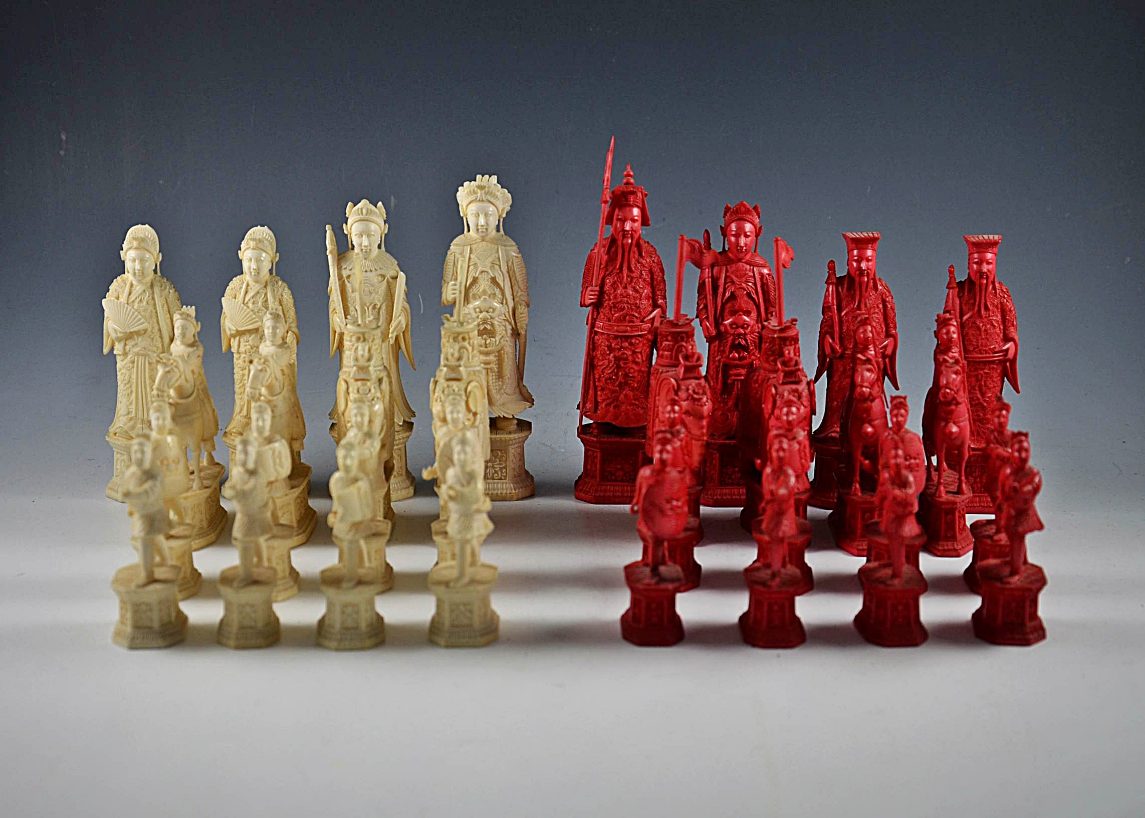 Antique ivory chess set.