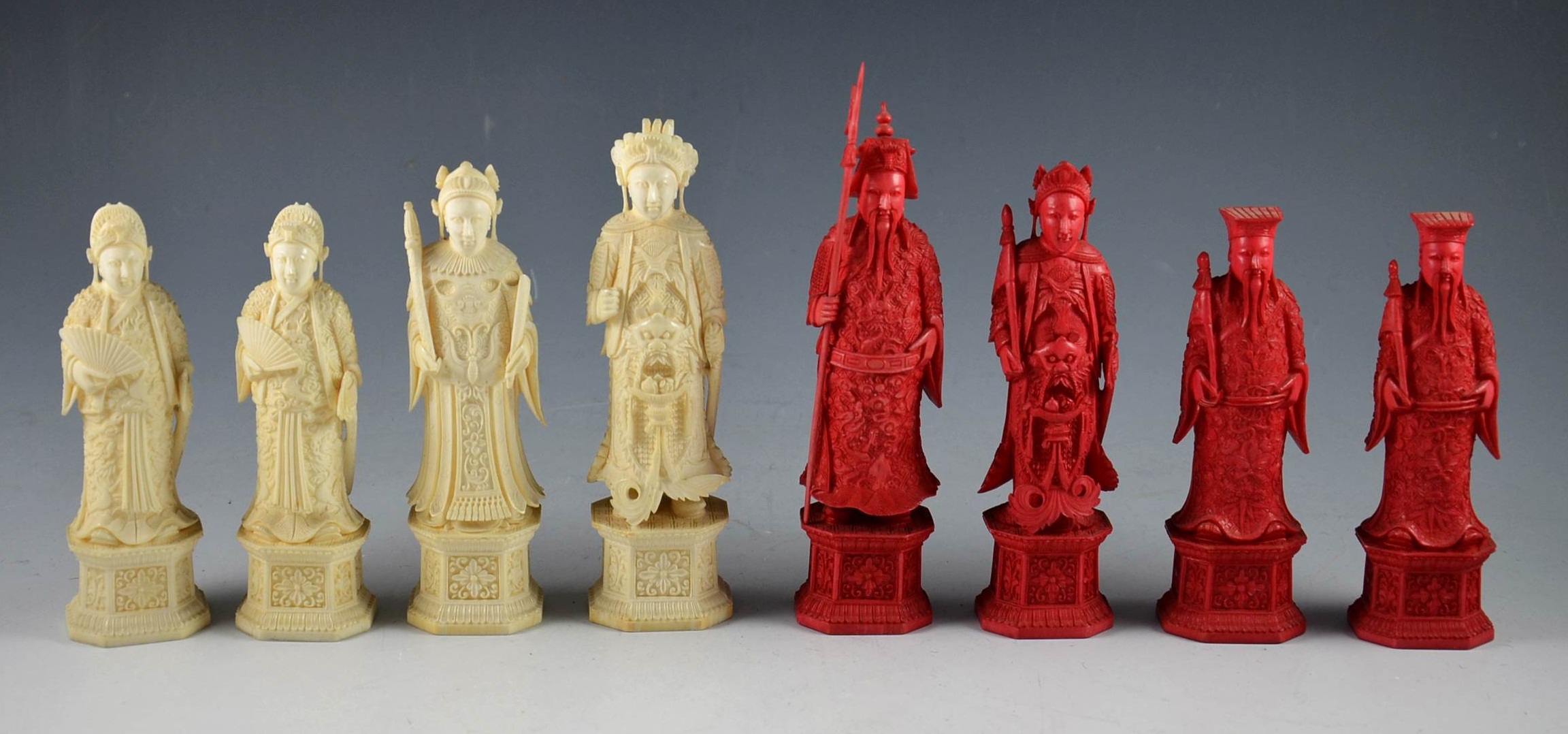 Antique ivory chess set.