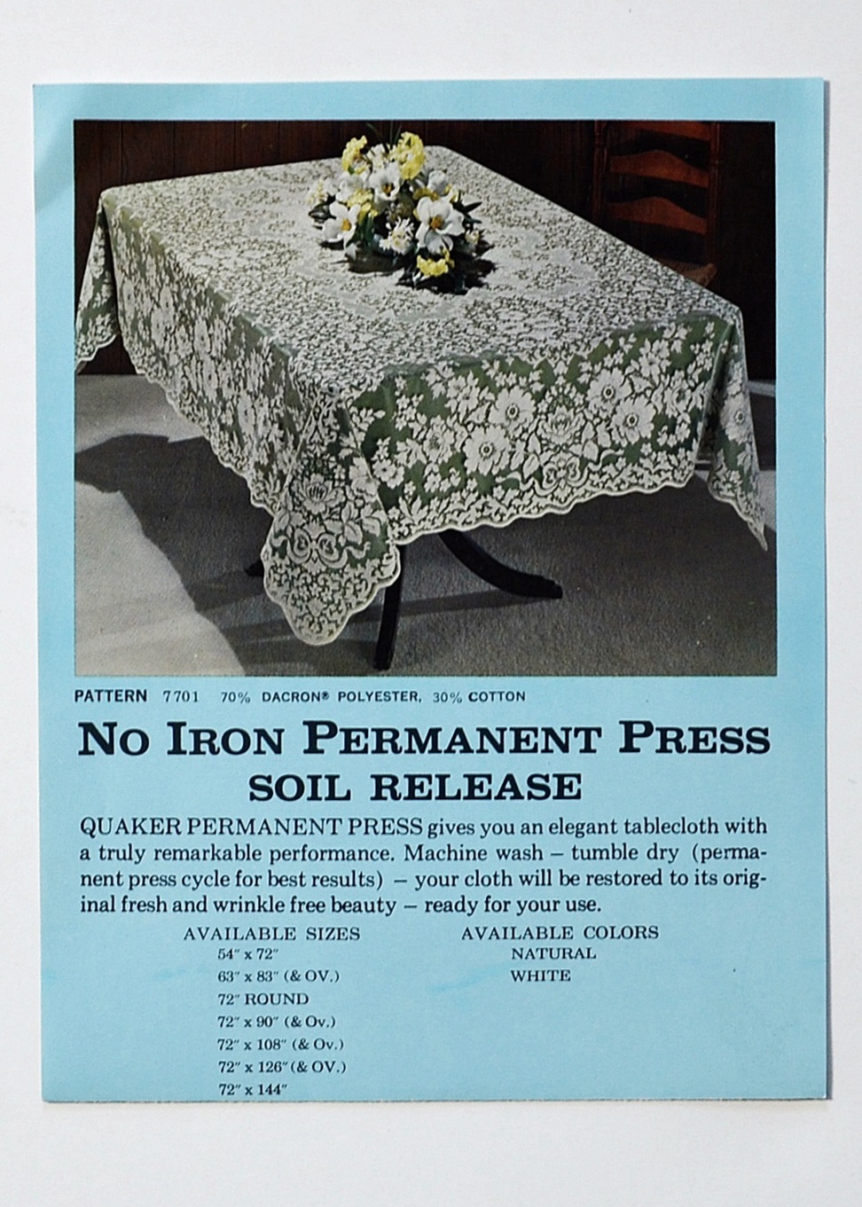 Lace tablecloth. 