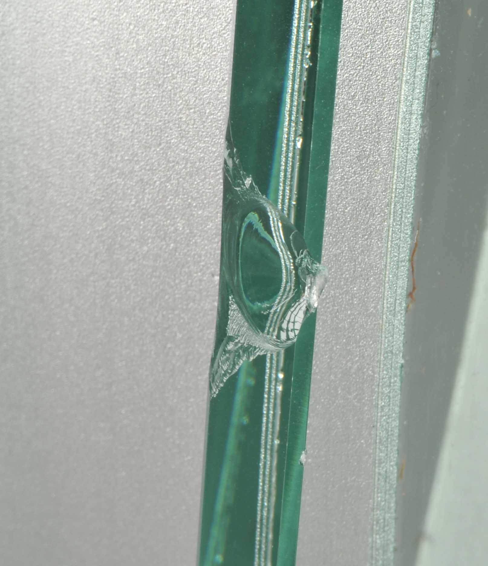 Italian Modern V-Shaped Glass and Metal Vase