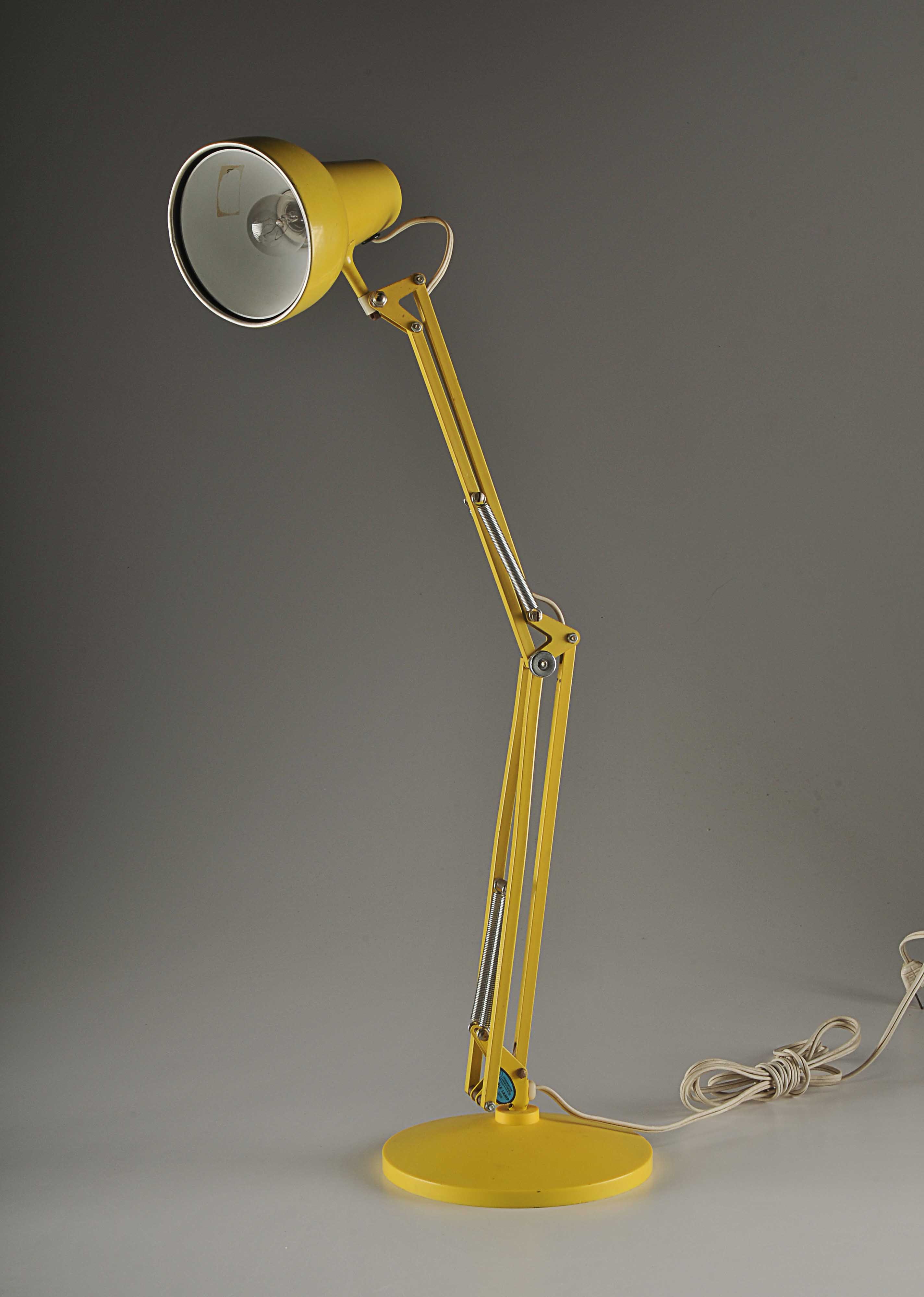 Yellow Industrial Table Lamp by LUXO