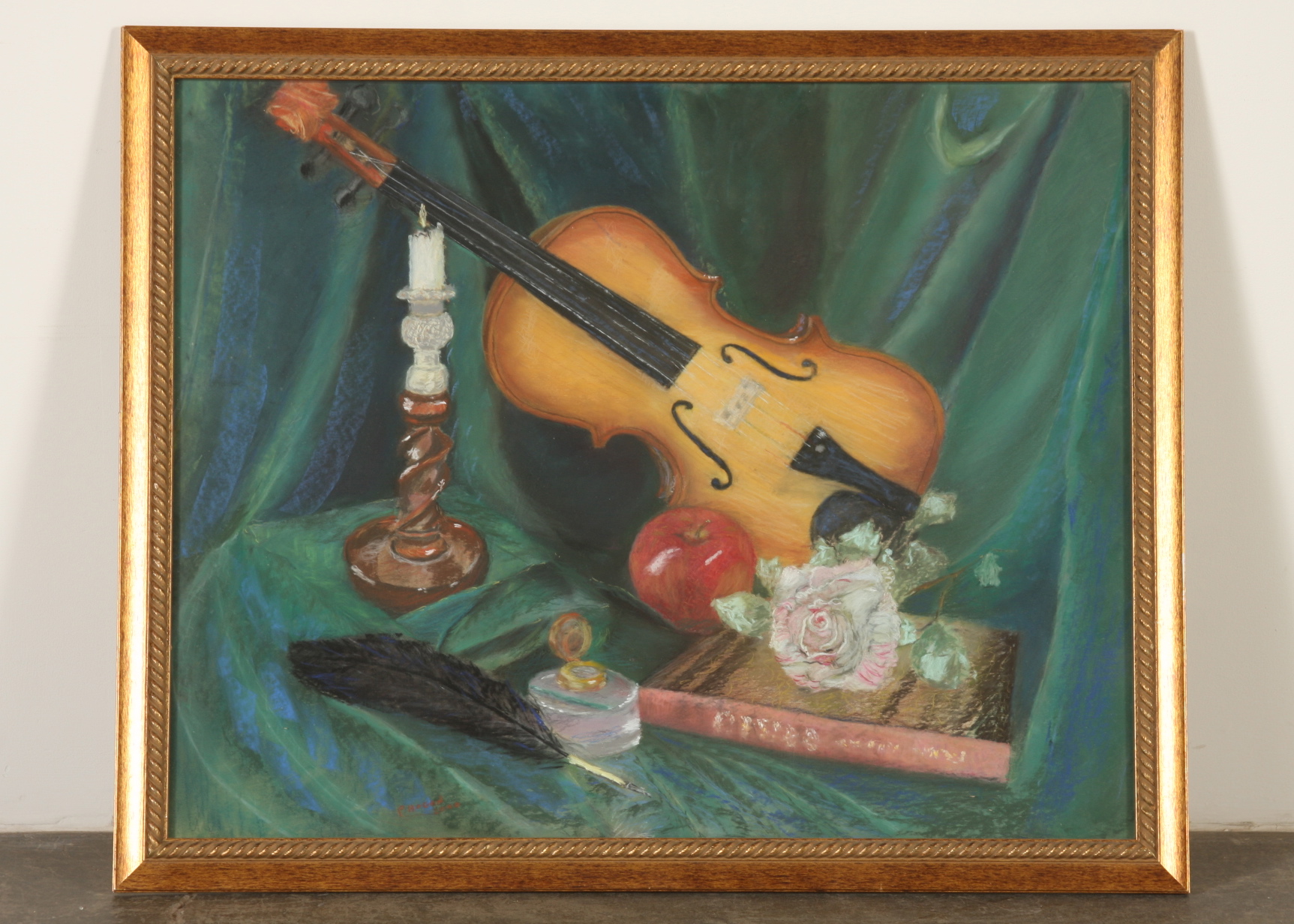 Original Pastel Of Violin By Patrick Hogan
