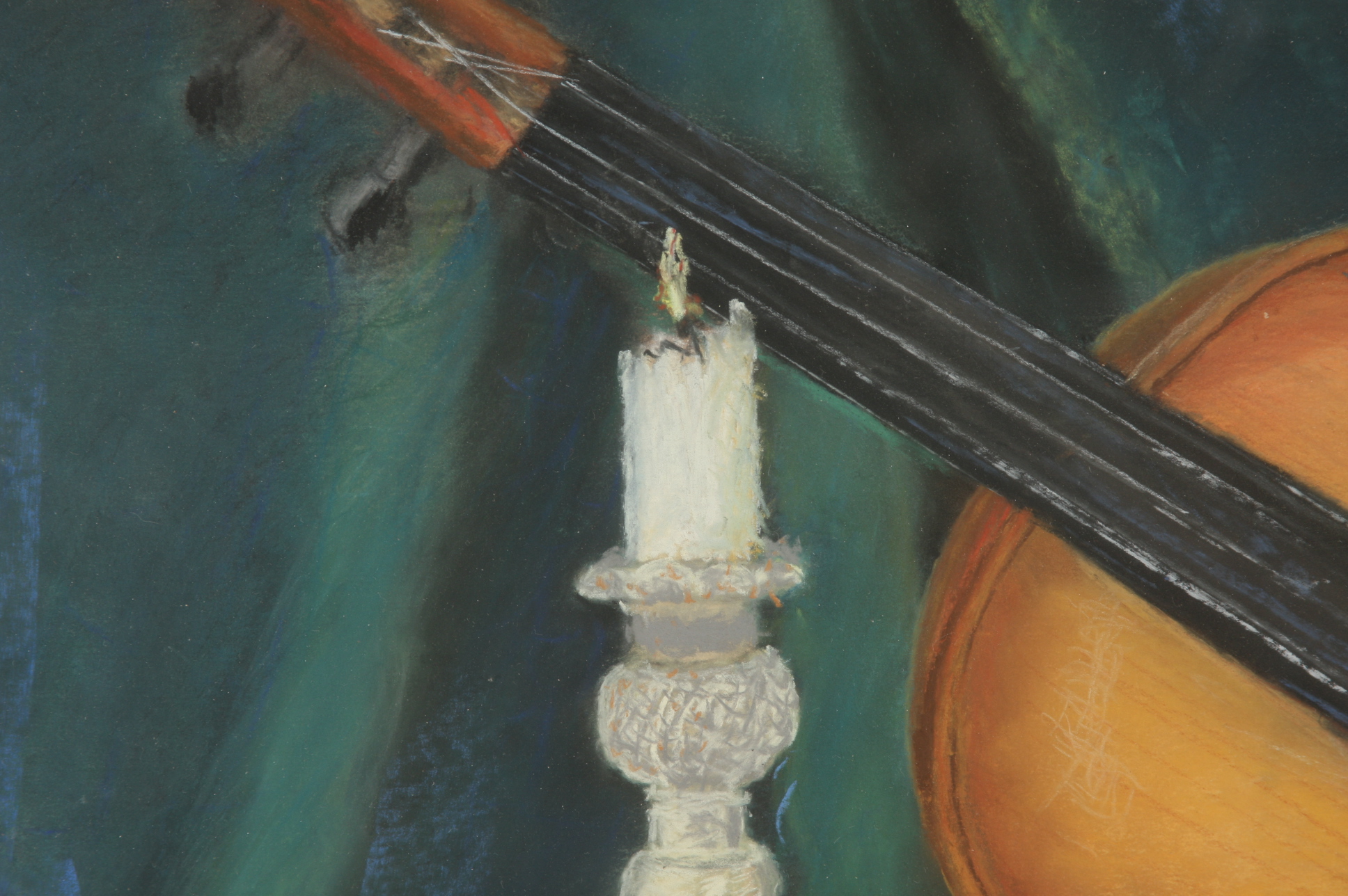 Original Pastel Of Violin By Patrick Hogan