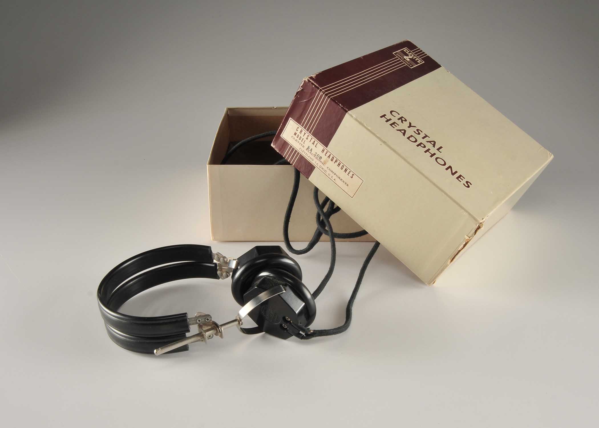 Pair of Crystal Headphones by Clevite Electronic Components