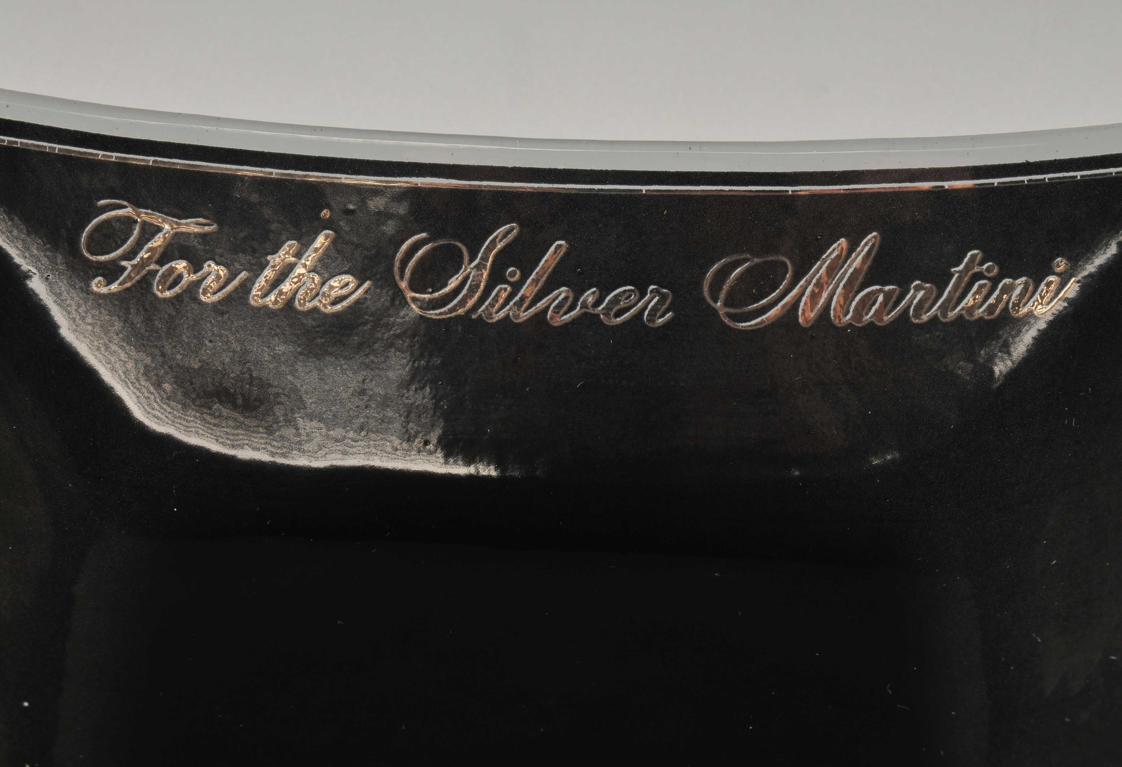 Set of Three Black Smoke Glass Ashtrays