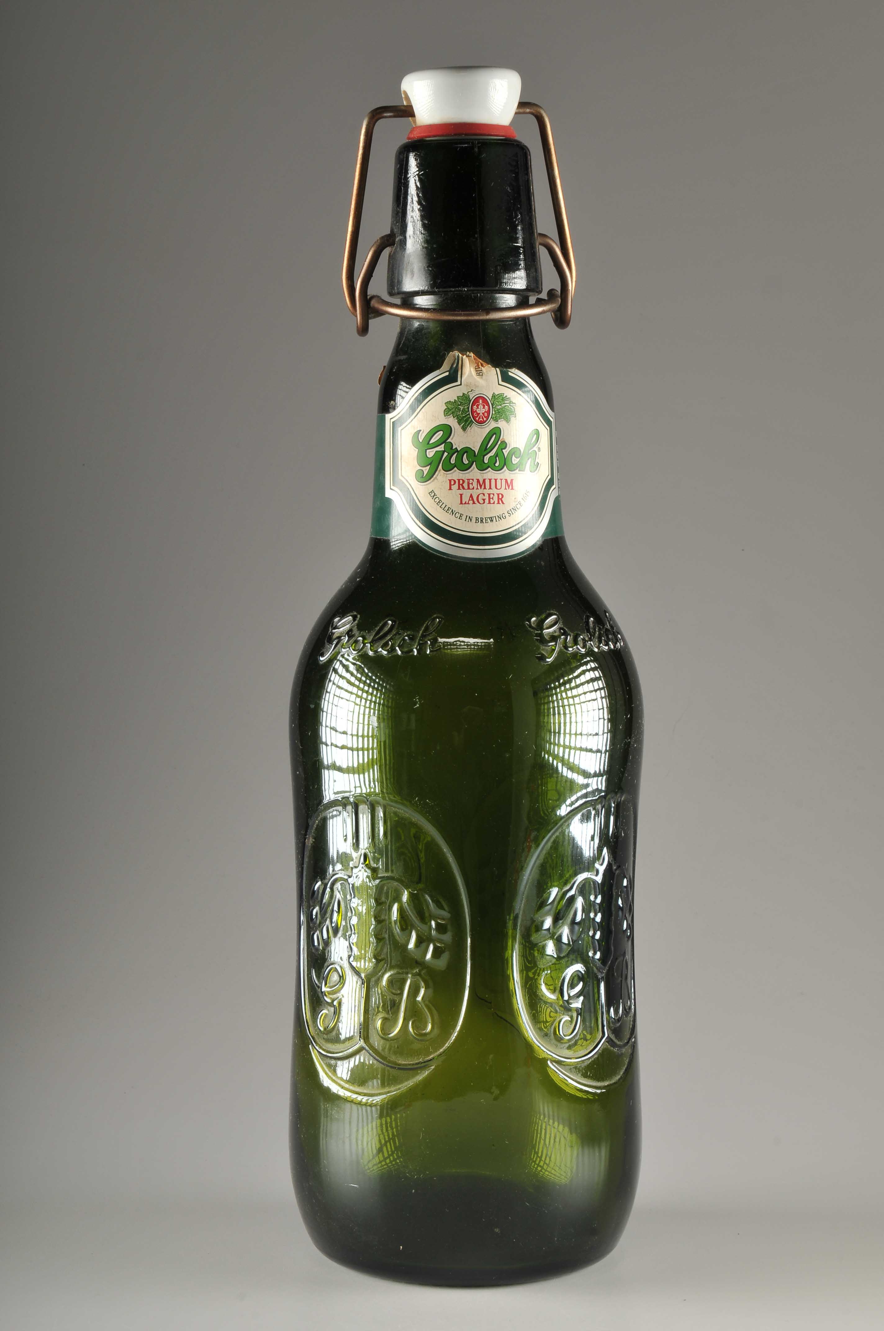 Large Glass Advertising Bottle of Grolsch Beer